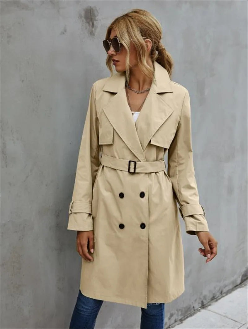 Dawn | Double-Breasted Trench Coat Featuring a Waistband