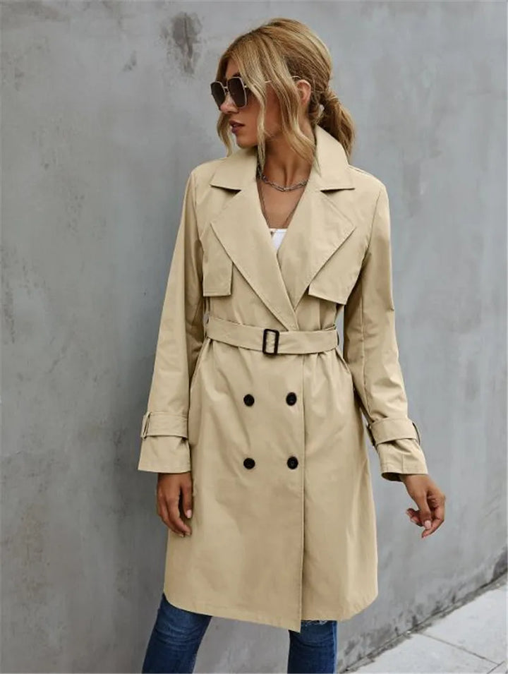 Dawn | Double-Breasted Trench Coat Featuring a Waistband