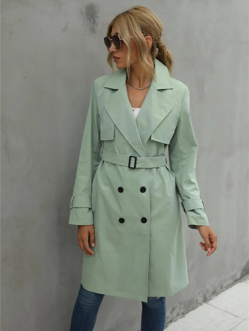 Dawn | Double-Breasted Trench Coat Featuring a Waistband
