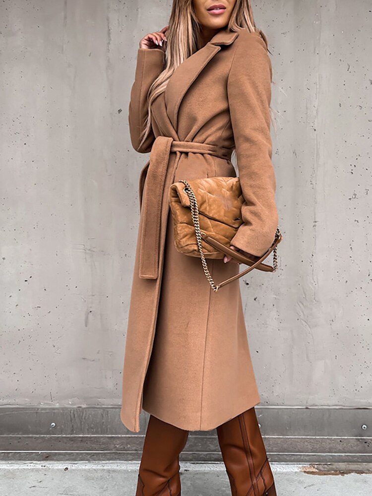 Nylah | Belted Wool Trench Coat