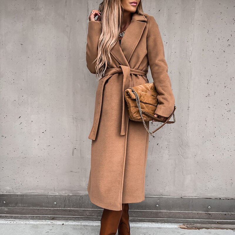 Nylah | Belted Wool Trench Coat