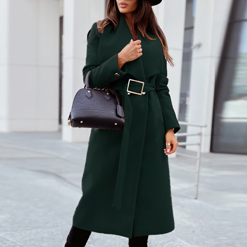 Nylah | Belted Wool Trench Coat
