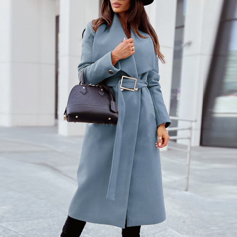Nylah | Belted Wool Trench Coat