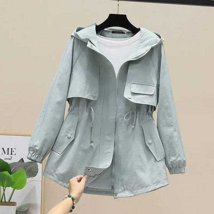Hannah | Hooded Trench Coat with Adjustable Drawstring