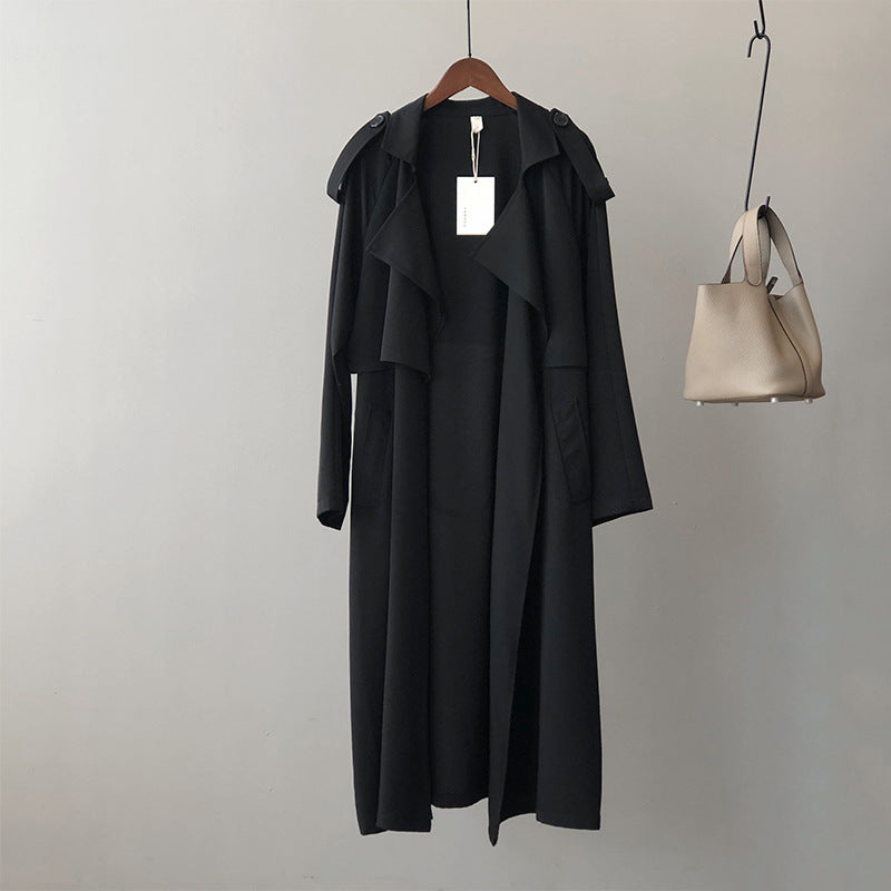 Lona | Extended Notched Lapel Trench Coat