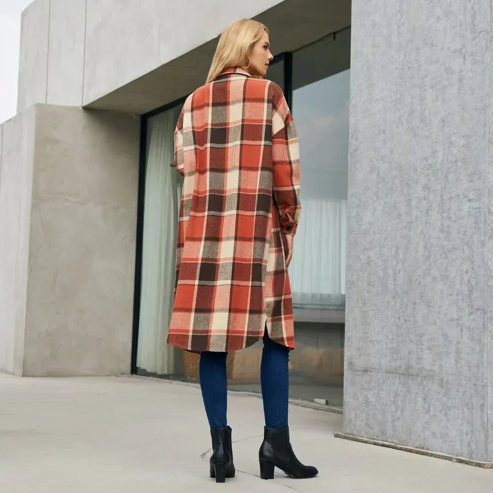 Rosannah | Side-Slit Checked Trench Coat
