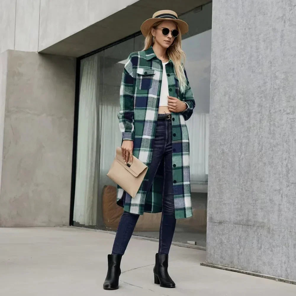 Rosannah | Side-Slit Checked Trench Coat