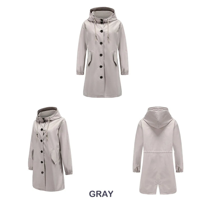 Pebbles | Hooded Trench Coat with Button Details