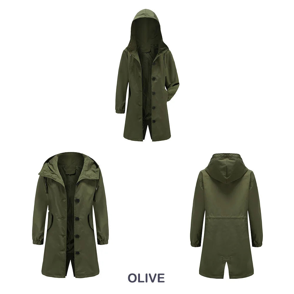 Pebbles | Hooded Trench Coat with Button Details