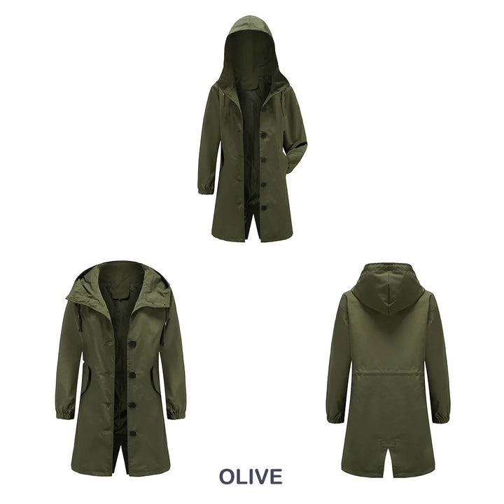 Pebbles | Hooded Trench Coat with Button Details