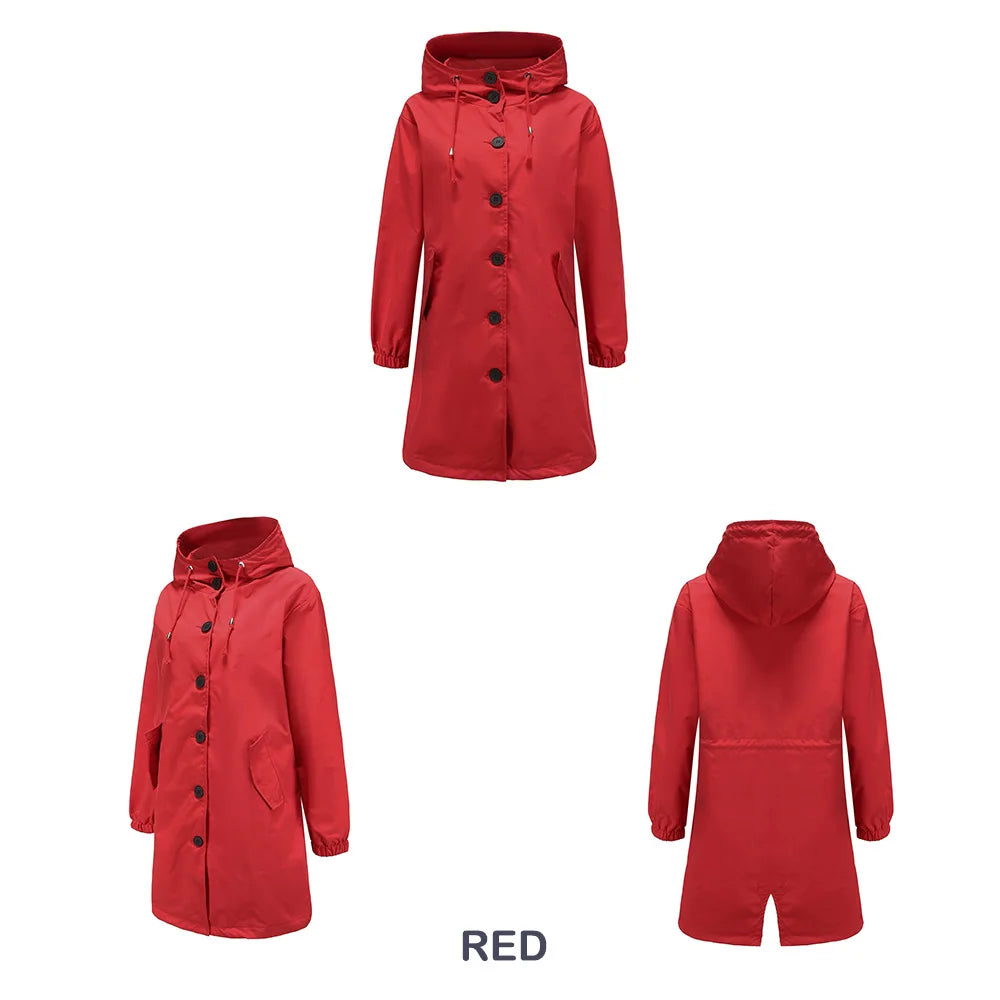 Pebbles | Hooded Trench Coat with Button Details