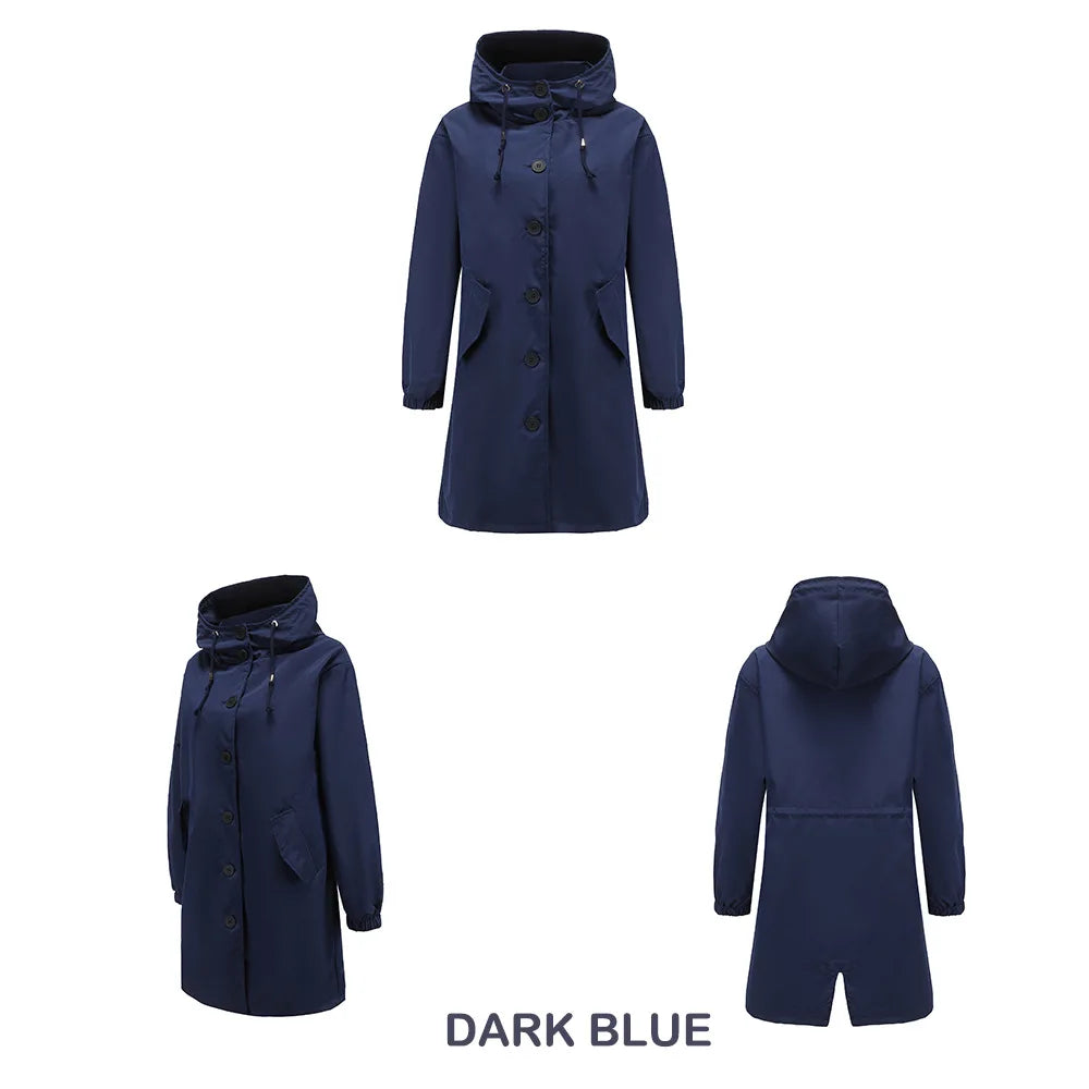 Pebbles | Hooded Trench Coat with Button Details