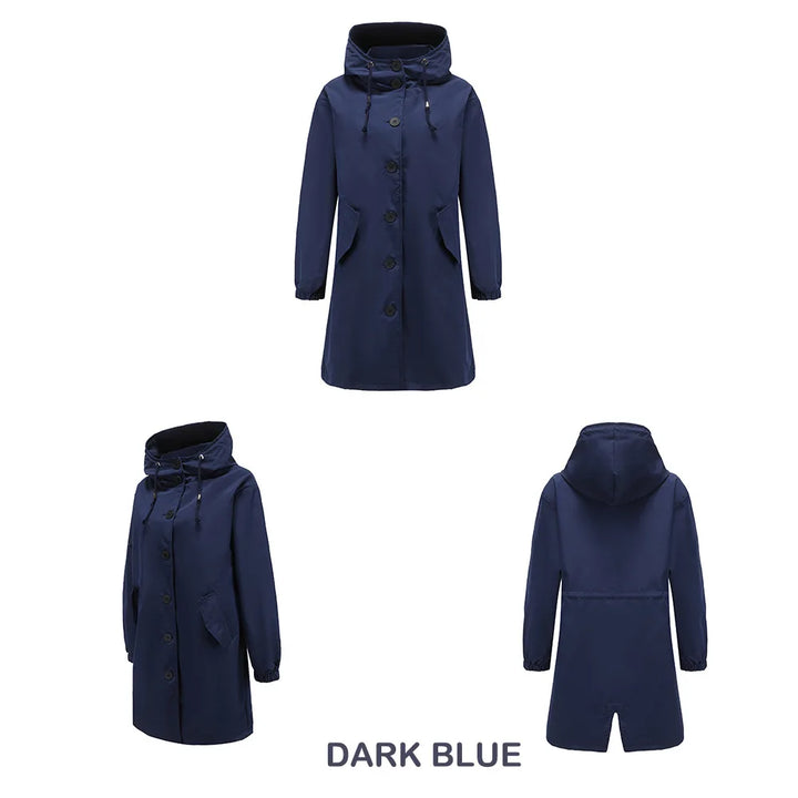 Pebbles | Hooded Trench Coat with Button Details