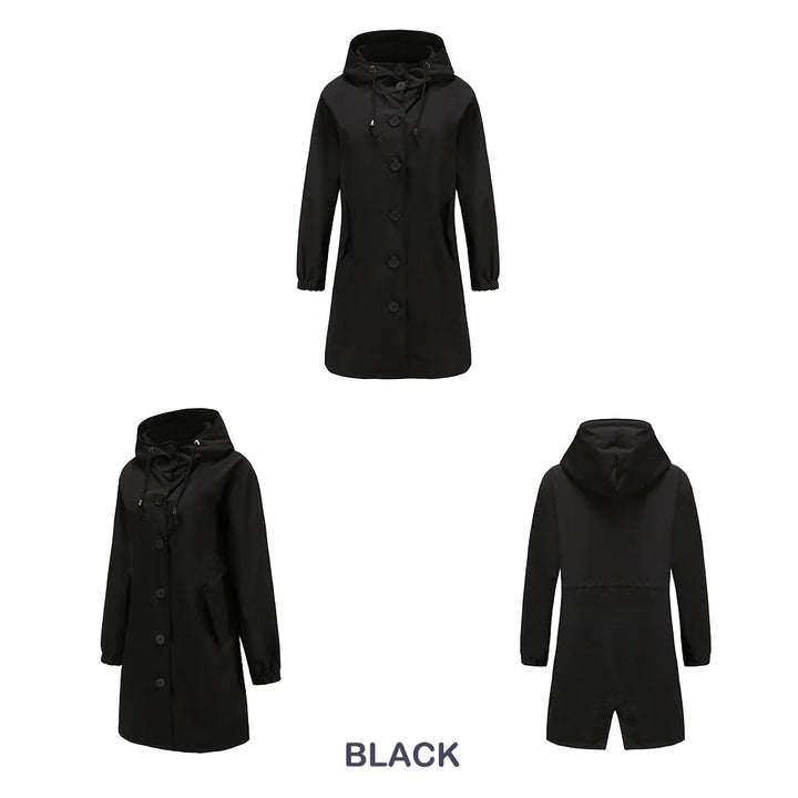 Pebbles | Hooded Trench Coat with Button Details