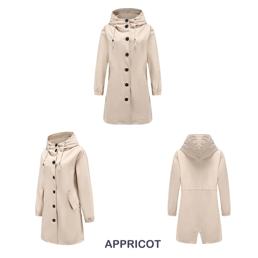 Pebbles | Hooded Trench Coat with Button Details