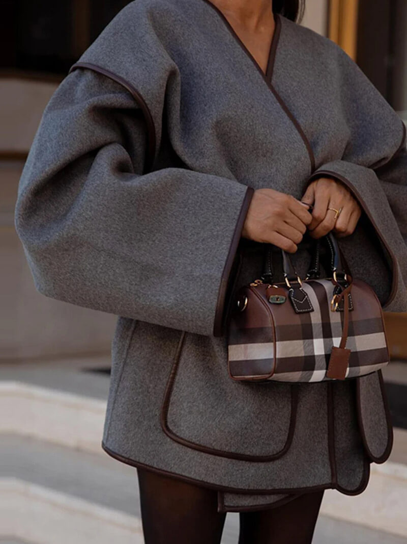 Lenore | Oversized V-Neck Coat with Waistband