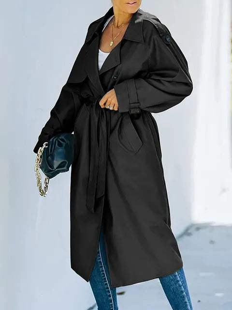 Ryanna | Double-Woven Long Trench Coat