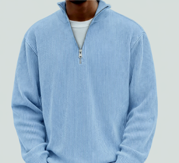 Men's High Neck Sweater Zip-Up Knitted Ribbed Funnel Neck Pullover Casual Smart-Casual Layering Everyday Warm Ronson