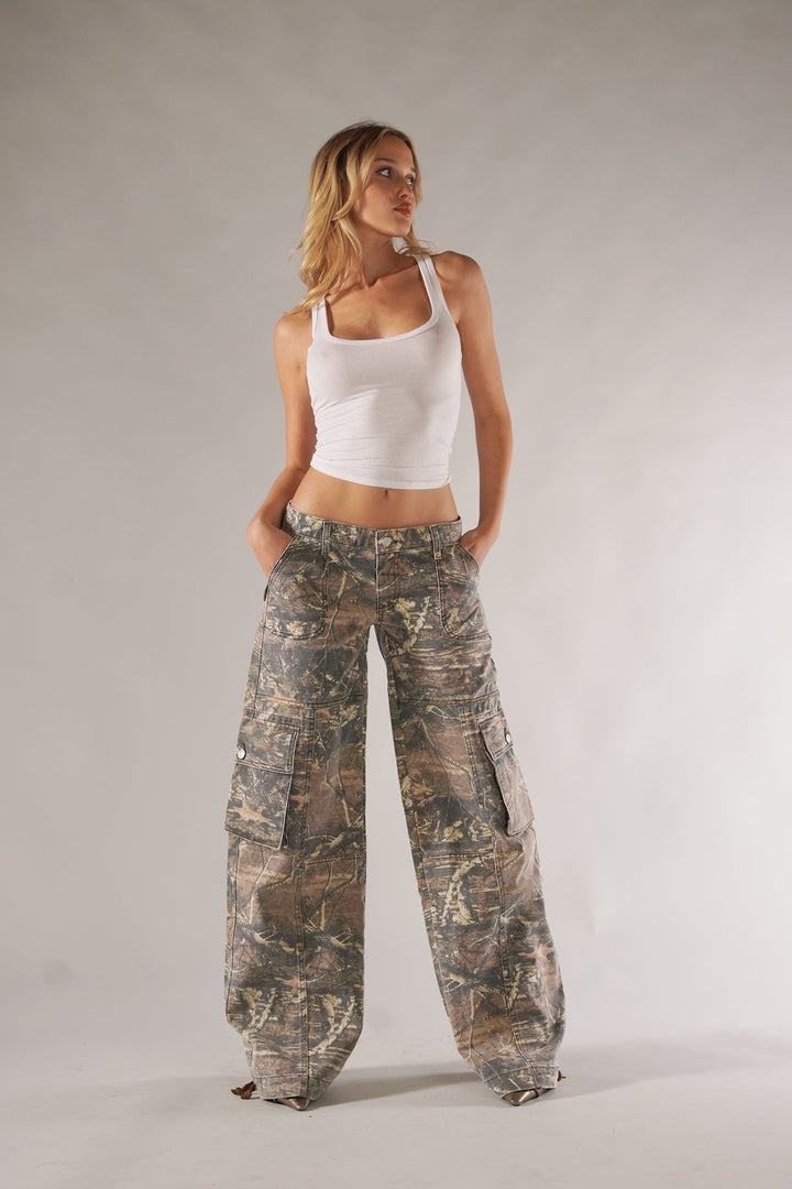 Vesper | Camouflage Print Cargo Pants
