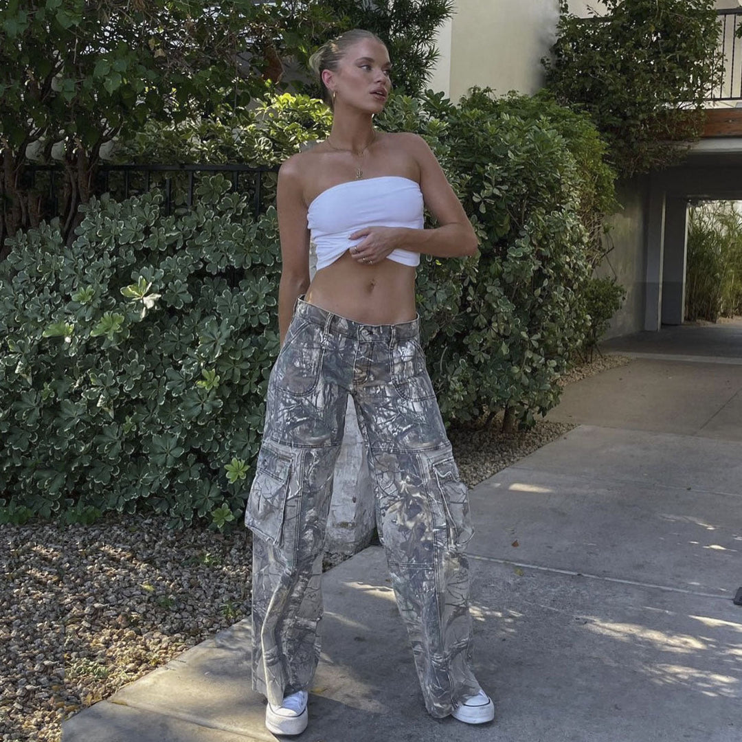 Vesper | Camouflage Print Cargo Pants