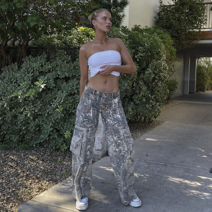 Vesper | Camouflage Print Cargo Pants