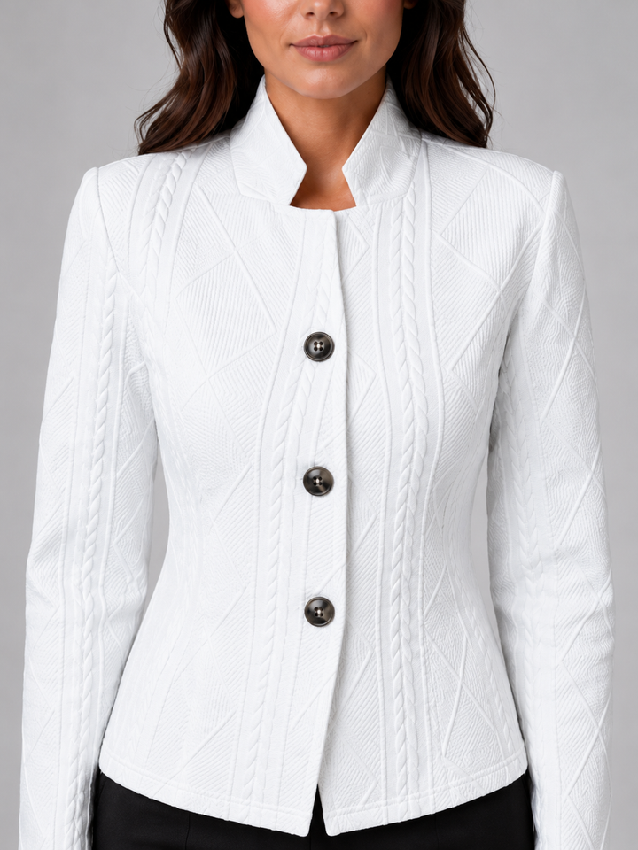 Women's Textured Tailored Blazer – Structured Fit Jacket