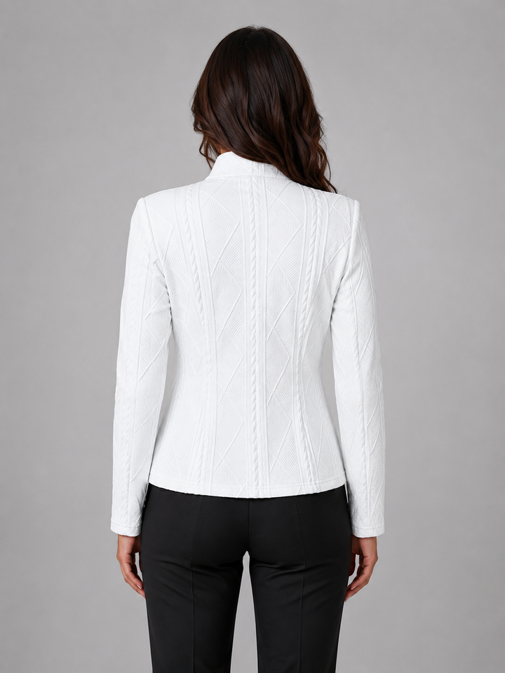 Women's Textured Tailored Blazer – Structured Fit Jacket
