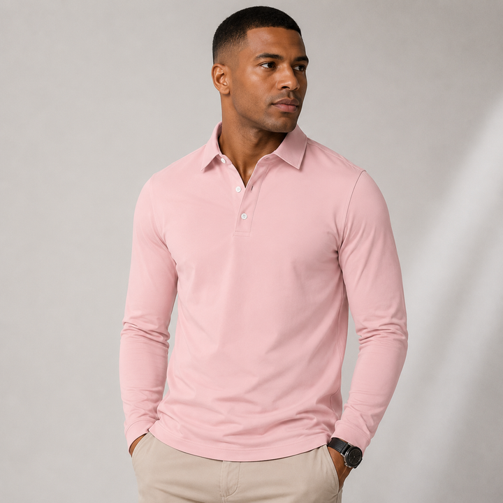 Long Sleeve Polo with Classic Collar