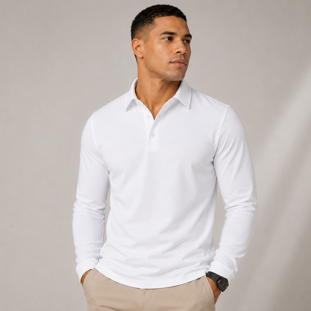 Long Sleeve Polo with Classic Collar