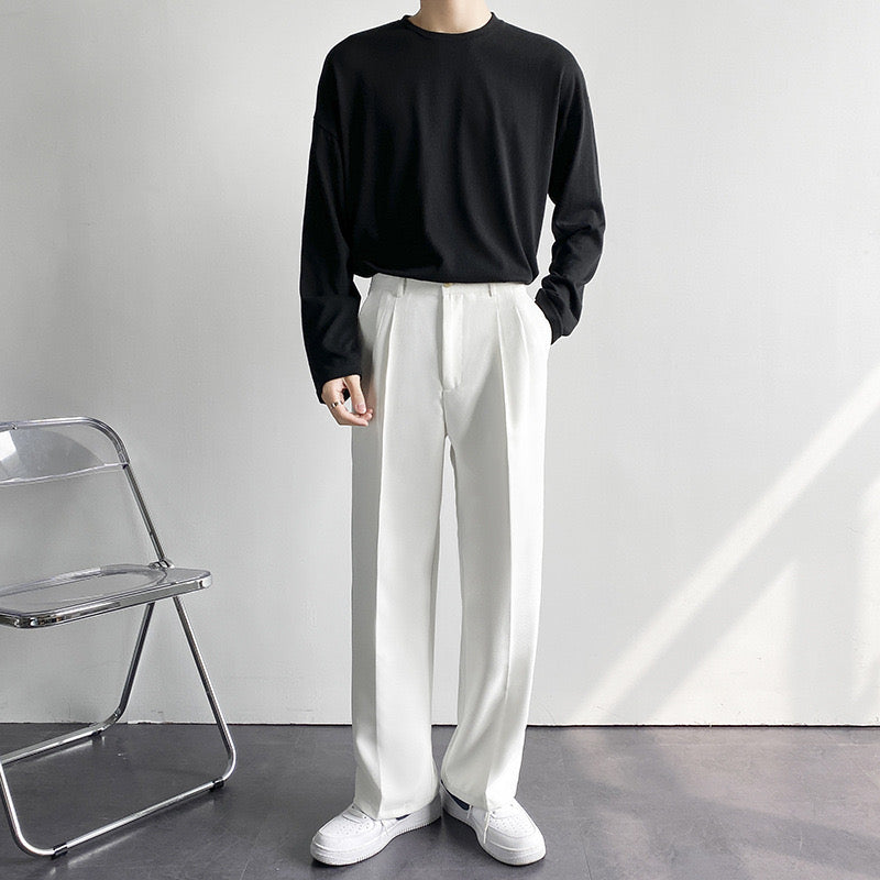 Men's Fitted Trousers Tailored Style Smart-Casual Office Wear