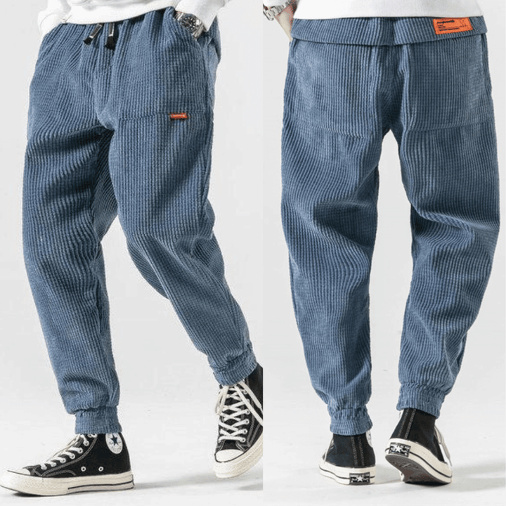 Men's Tapered Trousers Loose Fit Drawstring Elastic Waist Casual Summer Everyday Relaxed Lounge Kai
