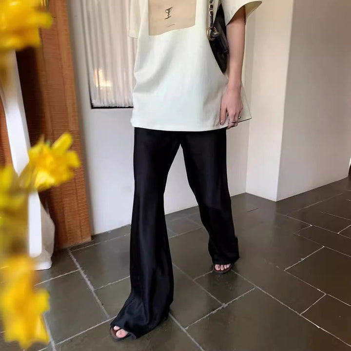 Gaia | Satin-Finish Wide-Leg Trousers