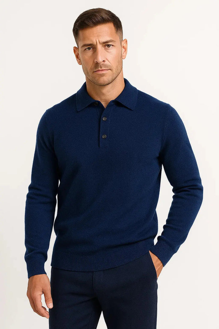 Men's Merino Knit Polo Sweater Short-Sleeve Collared Casual Everyday Wear