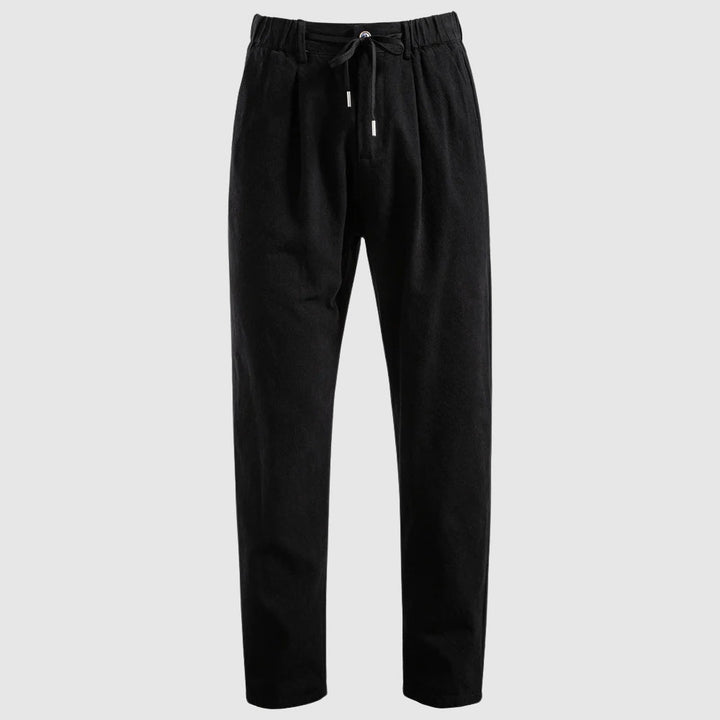 Men's Linen Trousers Wide Leg Drawstring Elastic Waist Breathable Summer Holiday Beach Casual Otis