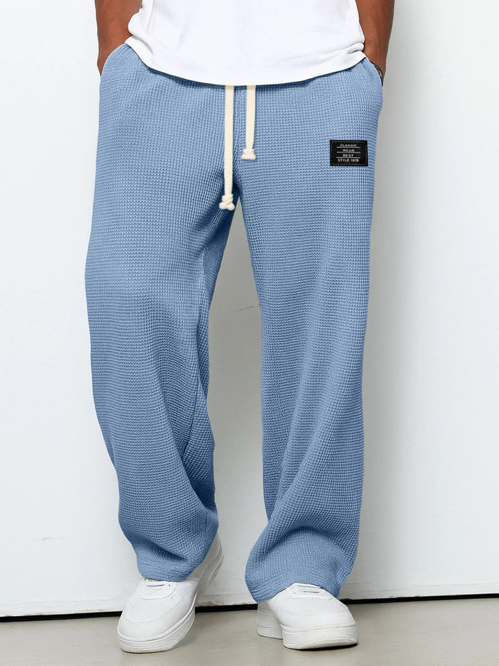 Men's Relaxed Trousers Adjustable Waist Drawstring Elastic Loose Fit Casual Everyday Smart-Casual Tapered Lounge Byron