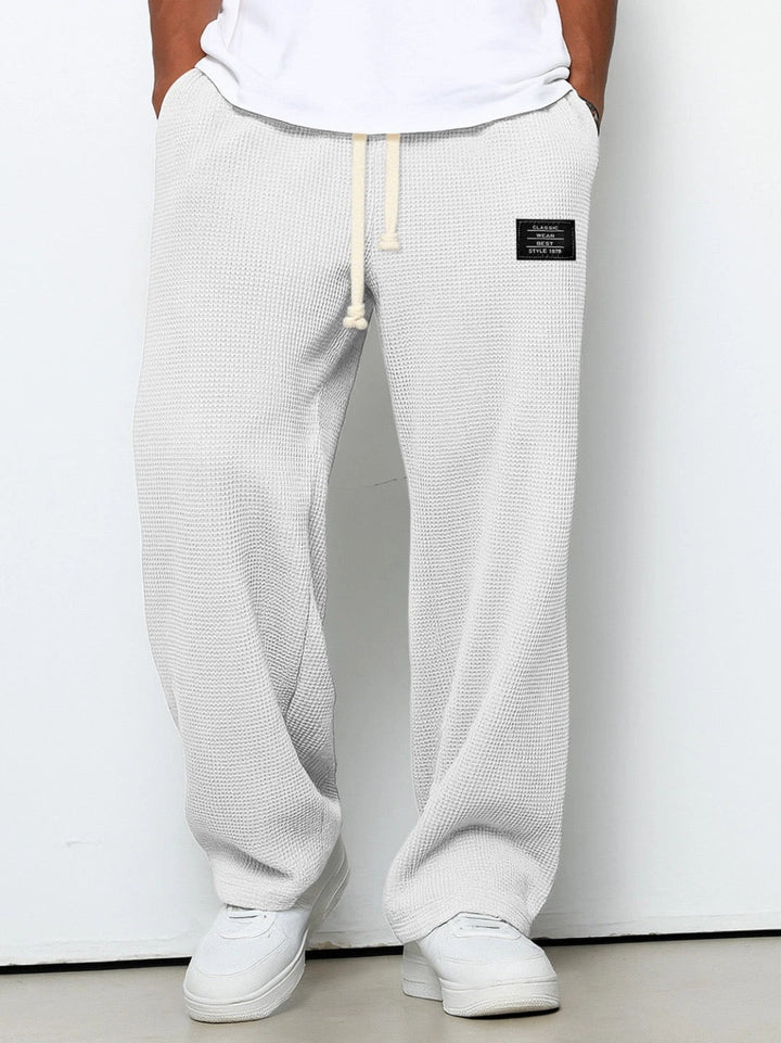 Men's Relaxed Trousers Adjustable Waist Drawstring Elastic Loose Fit Casual Everyday Smart-Casual Tapered Lounge Byron