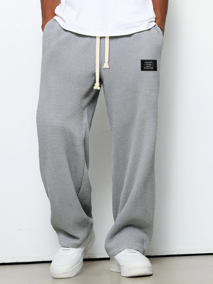 Men's Relaxed Trousers Adjustable Waist Drawstring Elastic Loose Fit Casual Everyday Smart-Casual Tapered Lounge Byron