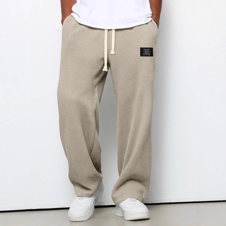 Men's Relaxed Trousers Adjustable Waist Drawstring Elastic Loose Fit Casual Everyday Smart-Casual Tapered Lounge Byron