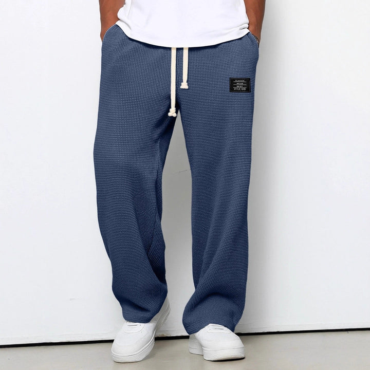Men's Relaxed Trousers Adjustable Waist Drawstring Elastic Loose Fit Casual Everyday Smart-Casual Tapered Lounge Byron