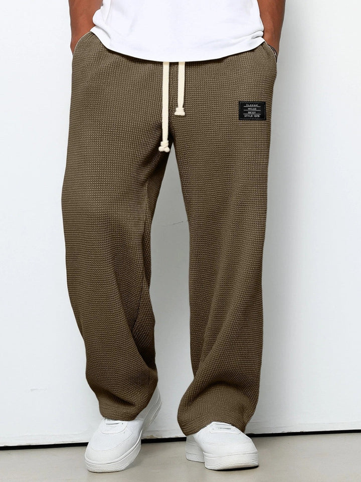 Men's Relaxed Trousers Adjustable Waist Drawstring Elastic Loose Fit Casual Everyday Smart-Casual Tapered Lounge Byron