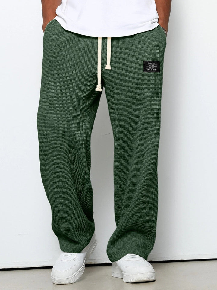 Men's Relaxed Trousers Adjustable Waist Drawstring Elastic Loose Fit Casual Everyday Smart-Casual Tapered Lounge Byron