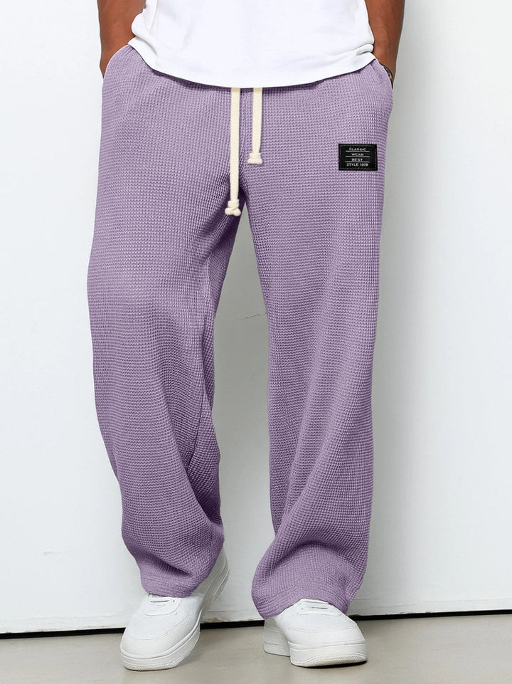 Men's Relaxed Trousers Adjustable Waist Drawstring Elastic Loose Fit Casual Everyday Smart-Casual Tapered Lounge Byron