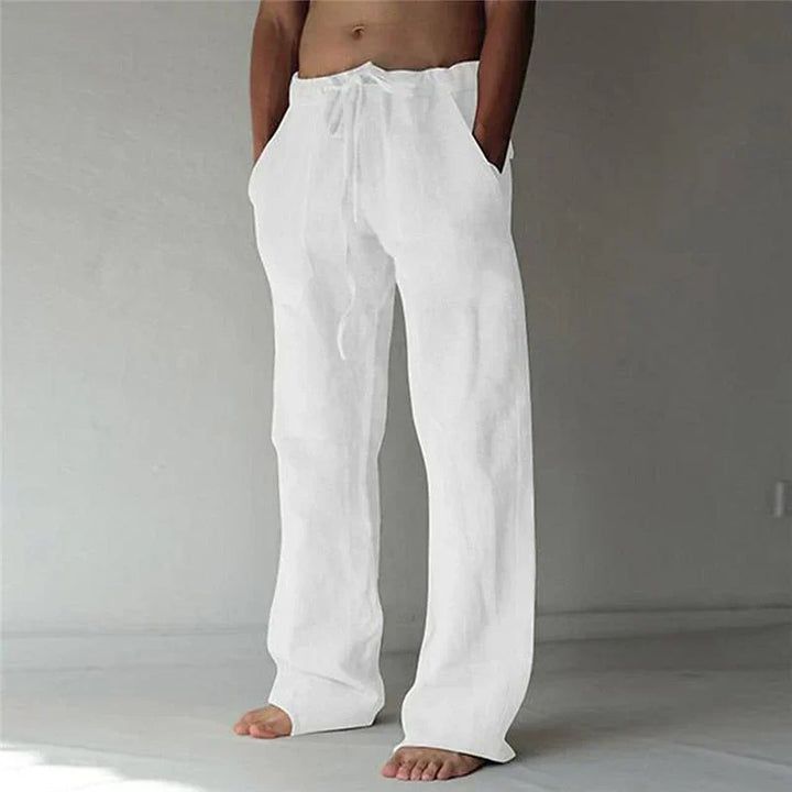 Men's Relaxed Trousers Loose Fit Drawstring Elastic Waist Casual Everyday Smart-Casual Tapered Lounge Comfort Fielding