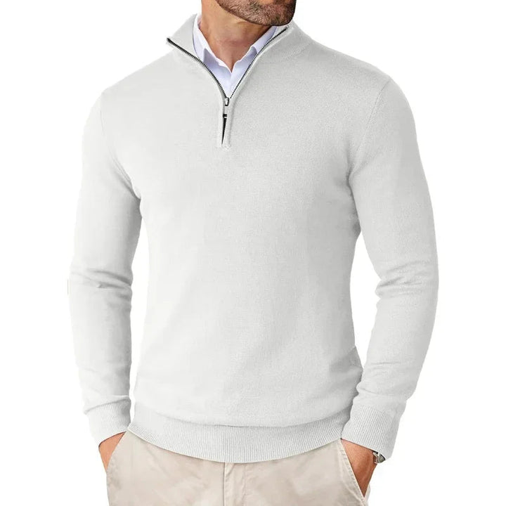 Men's Half-Zip Sweater Knitted Ribbed Pullover Casual Smart-Casual Layering Everyday Warm Versatile Comfort Halvor