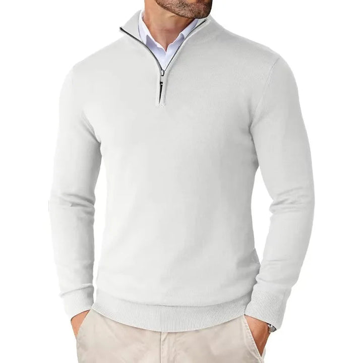 Men's Half-Zip Sweater Knitted Ribbed Pullover Casual Smart-Casual Layering Everyday Warm Versatile Comfort Halvor