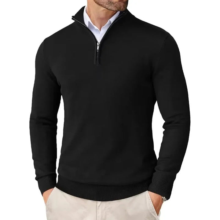 Men's Half-Zip Sweater Knitted Ribbed Pullover Casual Smart-Casual Layering Everyday Warm Versatile Comfort Halvor