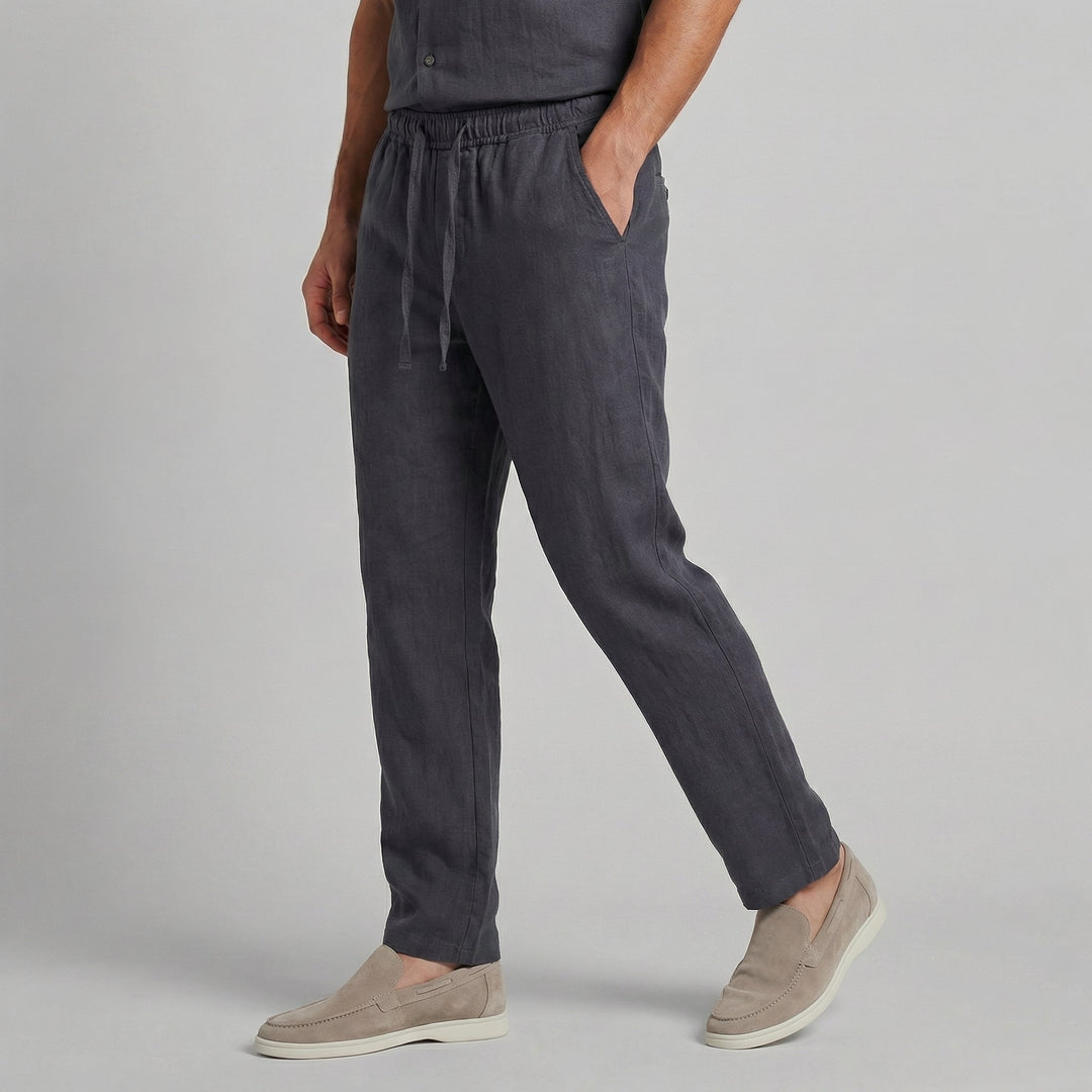Men's Relaxed Trousers Loose Fit Drawstring Elastic Waist Casual Everyday Smart-Casual Tapered Lounge Marlowe