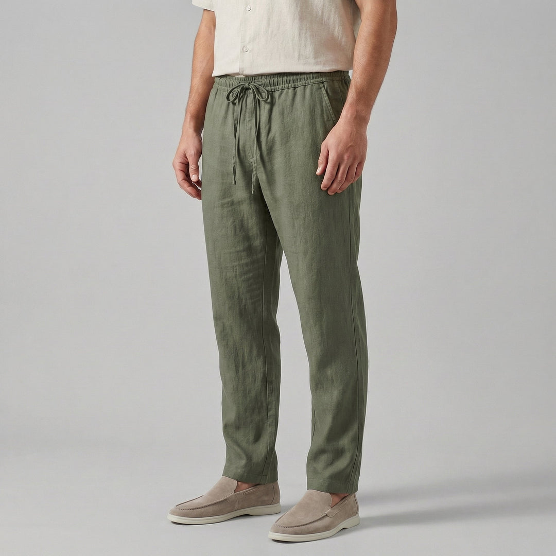 Men's Relaxed Trousers Loose Fit Drawstring Elastic Waist Casual Everyday Smart-Casual Tapered Lounge Marlowe