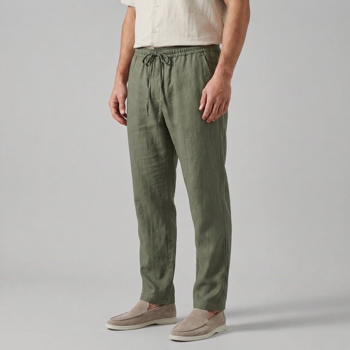 Men's Relaxed Trousers Loose Fit Drawstring Elastic Waist Casual Everyday Smart-Casual Tapered Lounge Marlowe