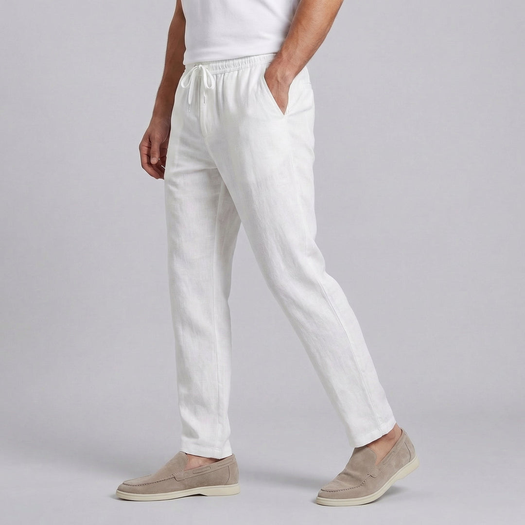Men's Relaxed Trousers Loose Fit Drawstring Elastic Waist Casual Everyday Smart-Casual Tapered Lounge Marlowe